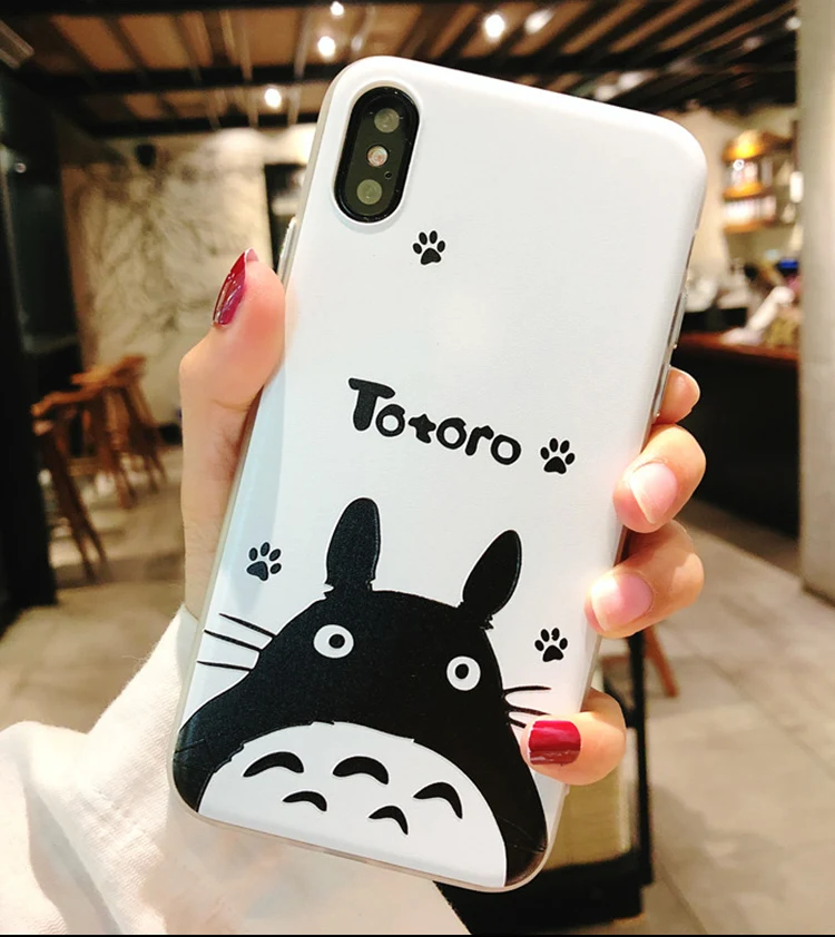 Мультфильм крышка с изображением Тоторо для iPhone X Case &amp плёнка из закалённого