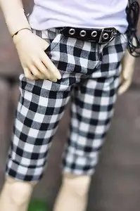 Wamami 792 # черно-белые клетчатые Средние брюкибрюки для 14 MSD 13 SD AOD 16 BJD Dollfie