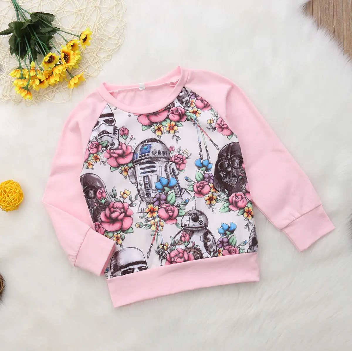 the novel features Lovely Toddler Baby Kids Girl Long Sleeve Cotton Sweater Tops Blouse Pullover personality pink wild stylish | Детская