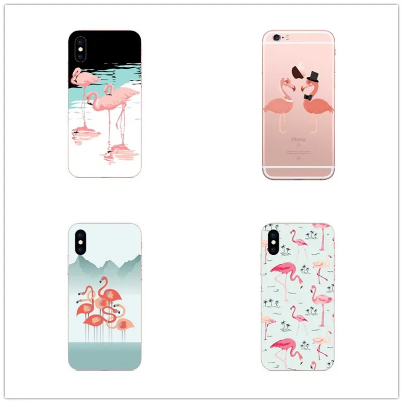 Фламинго мягкая ТПУ для Iphone 8 7 6 6S 5S Plus x сотового телефона крышки. мягкий