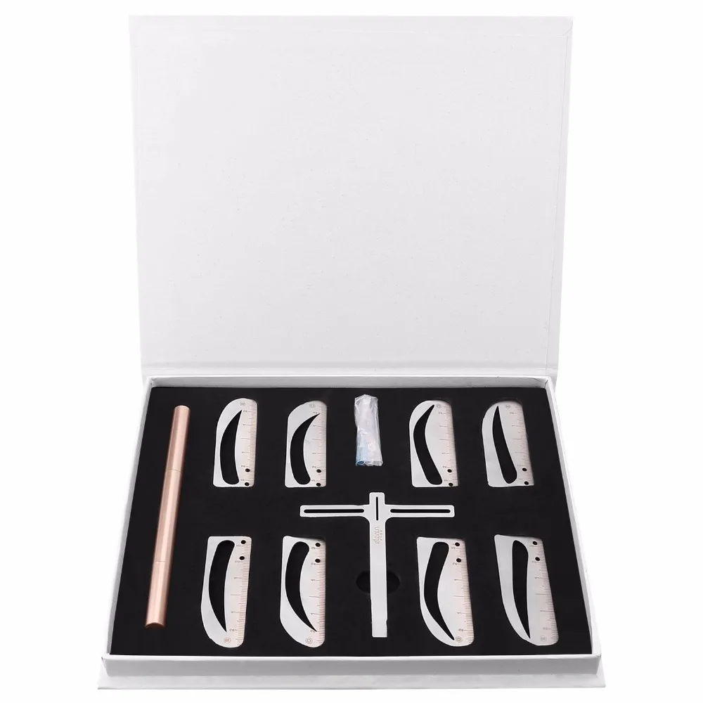 New Shaping Grooming 4 Microblading Eyebrow Stencil Template Permanent Makeup Brow Stencils Reusable Desig | Красота и здоровье