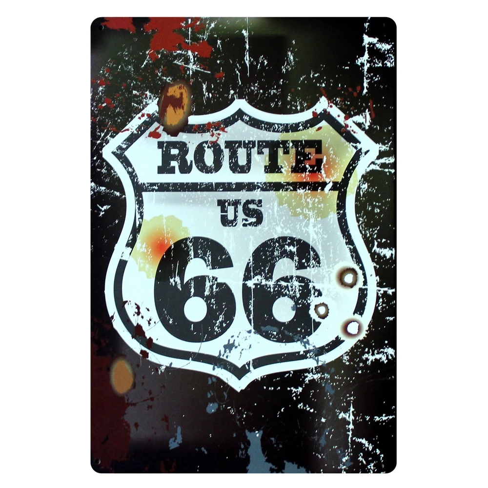 

[ Mike86 ] Route 66 US New Style Metal Painting Room Decor Retro Wall art Painting Craft 20*30 CM Mix Items B-324