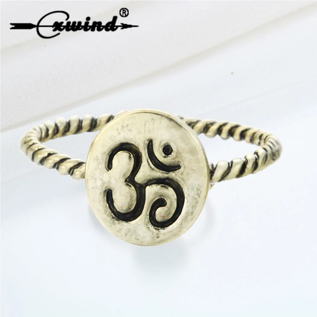 

Cxwind Fashion Hindu 3 Om Ring Yoga Meditation Ring Stackable Rings Women Eco Friendly Om Ohm Symbol Yoga Sanskrit Band Ring