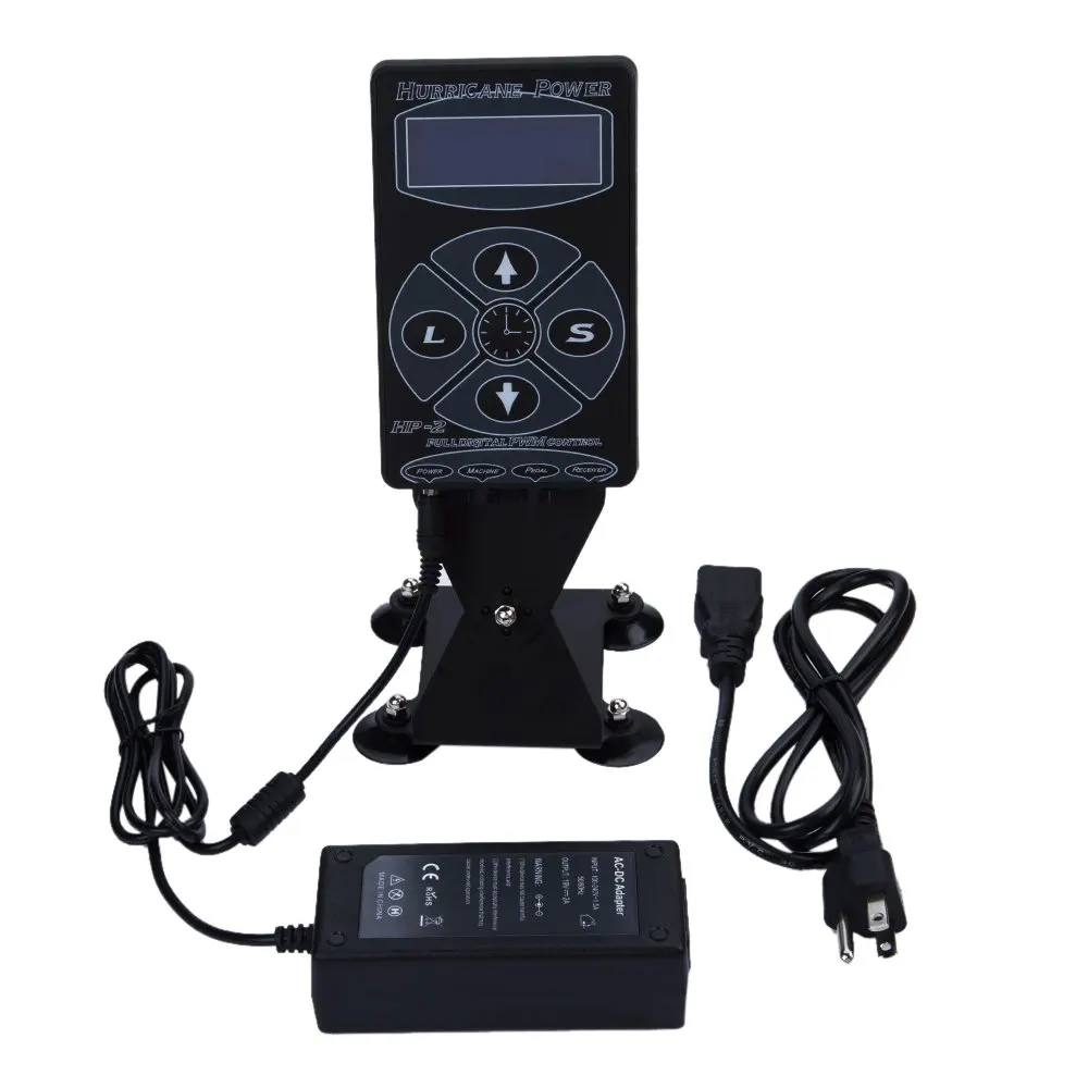 110 - 220V High Power Digital LCD Tattoo Supply Dual Setting Liner Shader With 4 Machine Memory Modes And Adjustable Base |