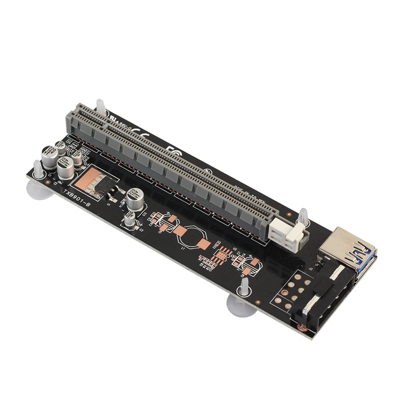 1 x 16x PCI-E PCI Express Extender Riser Card With 60cm USB3.0 and SATA 15pin-4pin IDE Power Cord For BTC Mining Machine |