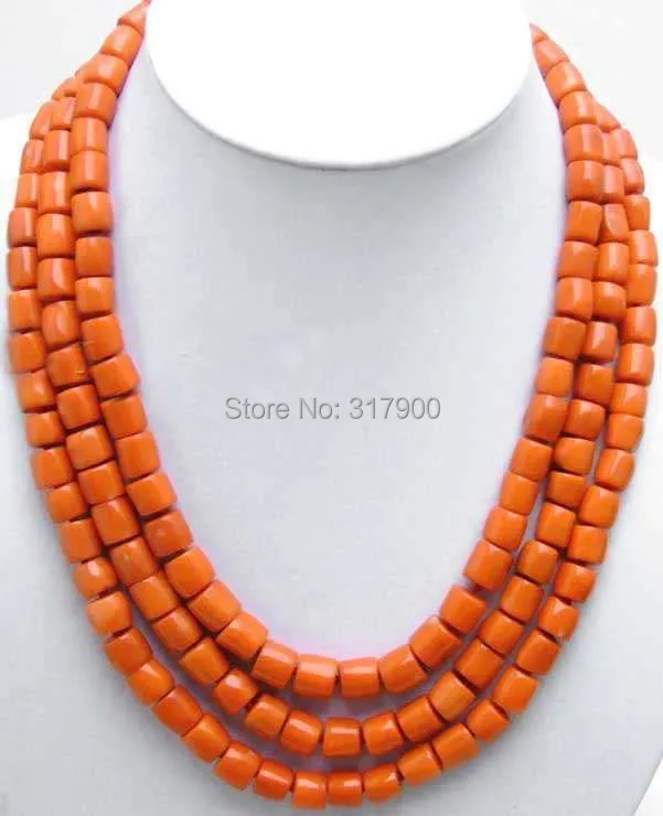 GENUINE NATURAL 3 Strands Thick Slice Pink Coral Necklace earring &amp Beauty Clasp | Украшения и аксессуары