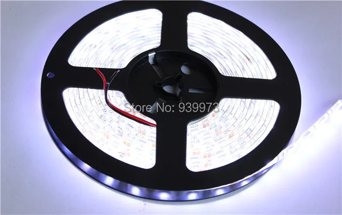 12 В постоянного тока, IP65, водонепроницаемая гибсветильник ная лента 5050, белый/теплый белый/синий/зеленый/красный/желтый/RGB 60 светодиодов/м 5 м/лот.