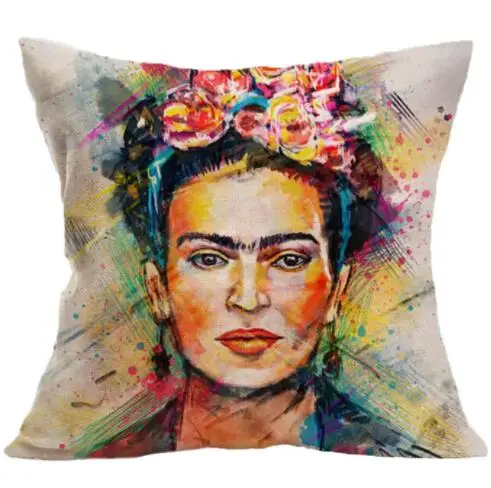 Мексиканский живописец Frida Caro женщина портрет печати льняная декоративная
