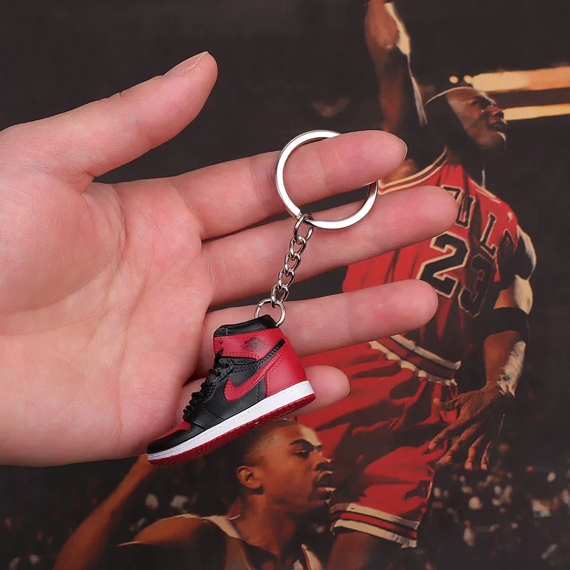 Дропшиппинг aj1 offwhite Chicago Unc брелок в виде кроссовка Air Jordan 1 3D мини-кроссовки, закрытая спортивная обувь брелок в виде кроссовка s