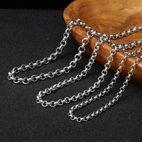 925 sterling silver jewellery vintage chinese style fashion necklace for women and men personality circle necklace chain 4 6mm