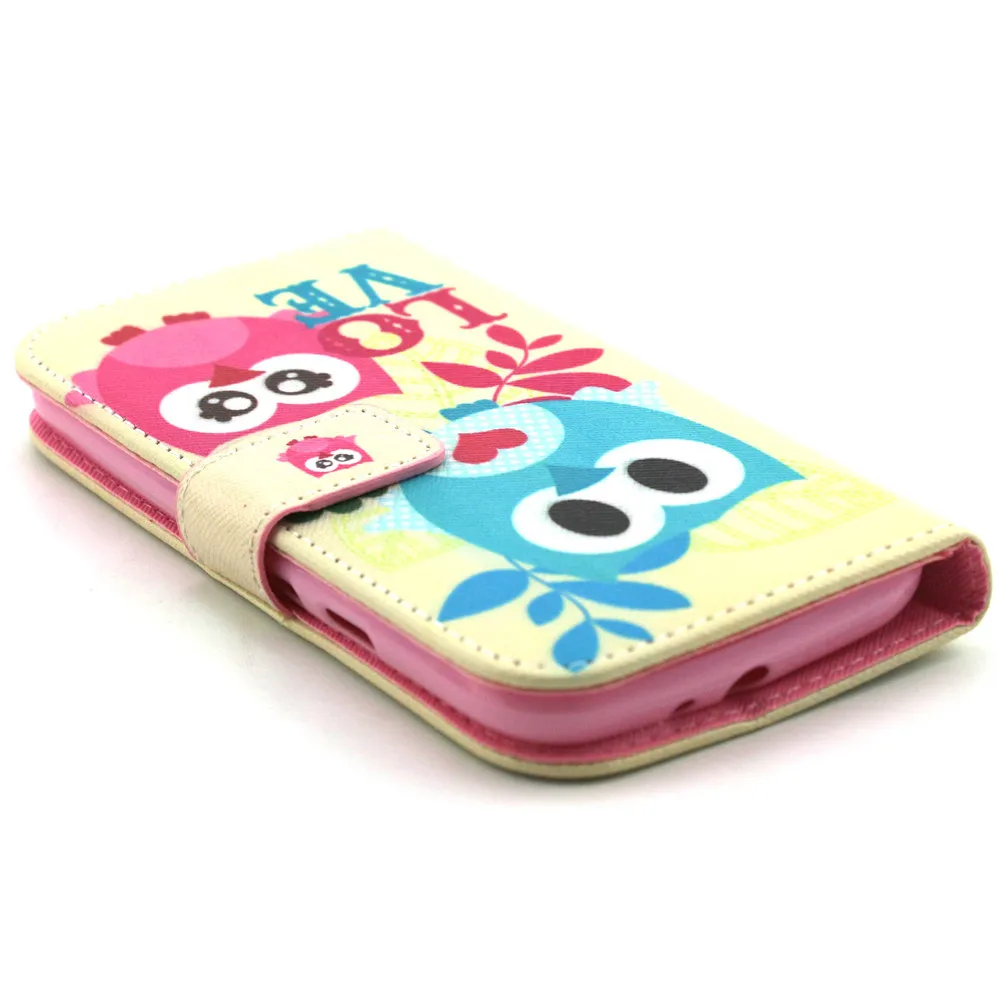 Прекрасный ребенок Совы любовь кожа флип Стенд кошелек визитница чехол для Motorola