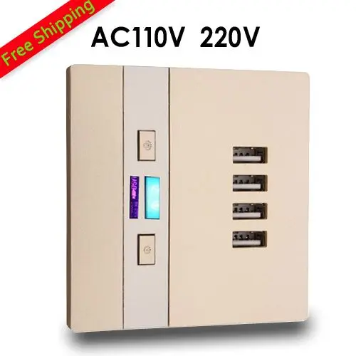 Новейший Универсальный 4 USB порта 3000ма настенная Лицевая панель выходная блок