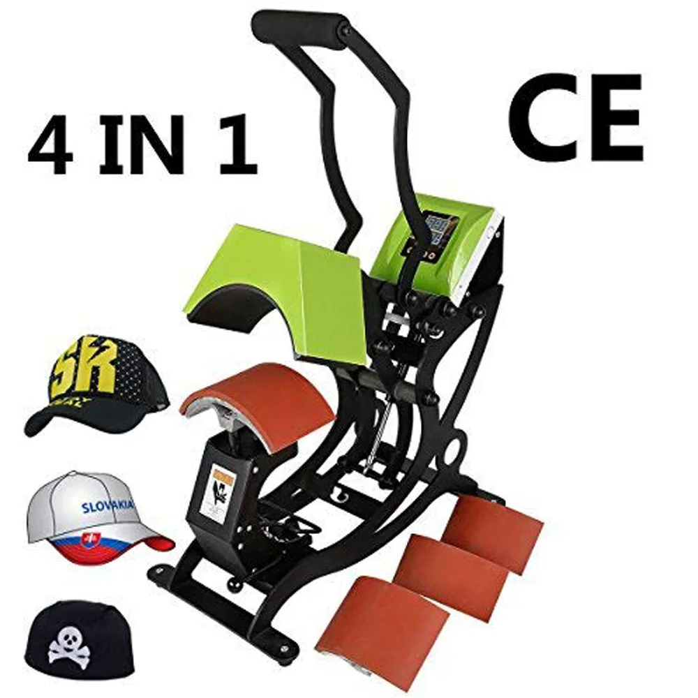 

4 in 1 Hat Cap Heat Press Sublimation Machine In Digital Clamshell Steel Frame