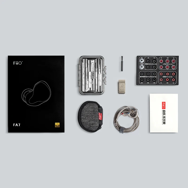 Hi Fi наушники FiiO FA7 металлический чехол Knowles съемный кабель дизайн MMCX гибридные с