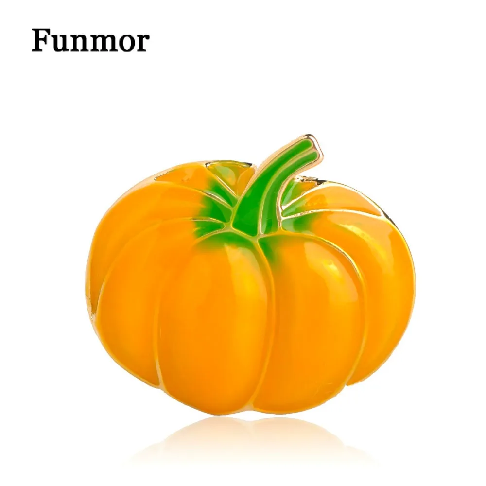 Женская/Мужская брошь в форме тыквы FUNMOR брошка золотого цвета с эмалью стиле