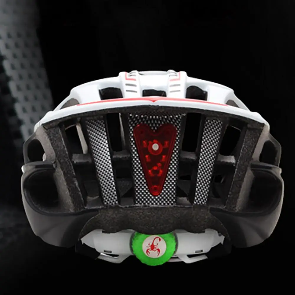 Bicycle Helmets Cover with LED Warning Tail Light Adjustable Ultralight Stable Mountain Bike Helmet Men Safety Protection Gear