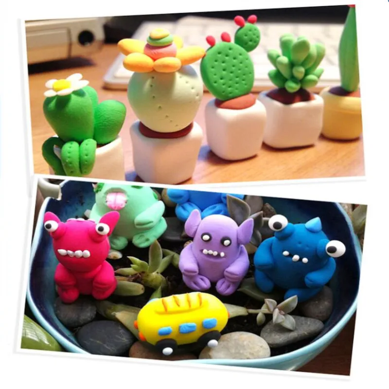 24pcs DIY Fimo Polymer Clay Baking Hand Casting Kit Puzzle Modeling Clay Handprint Kids Fun Toys Gift Arts Craft Supplies