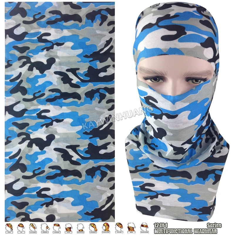 

EXPRESS SHIPPING 100pcs/lot (Mix Model OK) Blue Camouflage Elastic Microfiber Tube Multifunction Seamless Outdoor Headwear