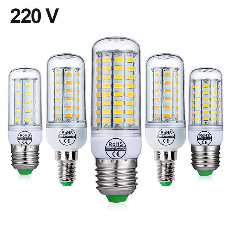 Светодиодная лампа Е27/Е14 SMD5730 для светильников 220 В 24/36/48/56/69/72