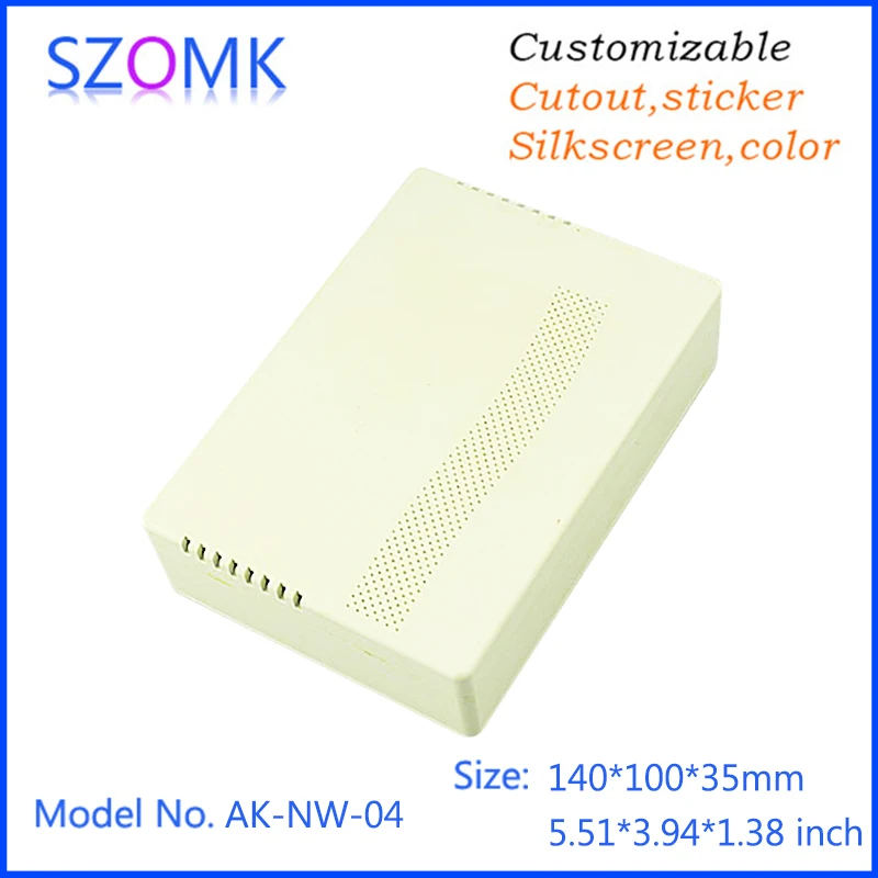 

(10 pcs) plastic wifi enclosure diy electronic network plastic case szomk plastic instrument box router housing 140*100*35mm