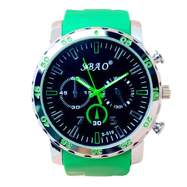 Silicone strap simple style men's fashion and Casual watch quartz movement #s 519|movement sculpture|movement picturemovement detector |