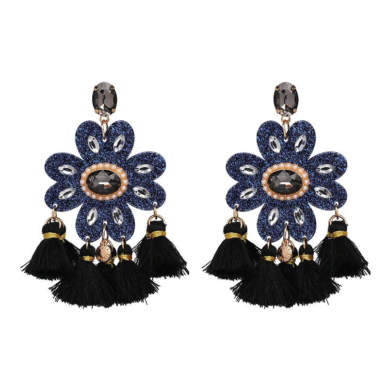 

FASHIONSNOOPS Bohemian Fashion Maxi Statement Tassel Earrings For Women Charm Luxury Drop Dangle Earrings Trendy Wedding Jewelry