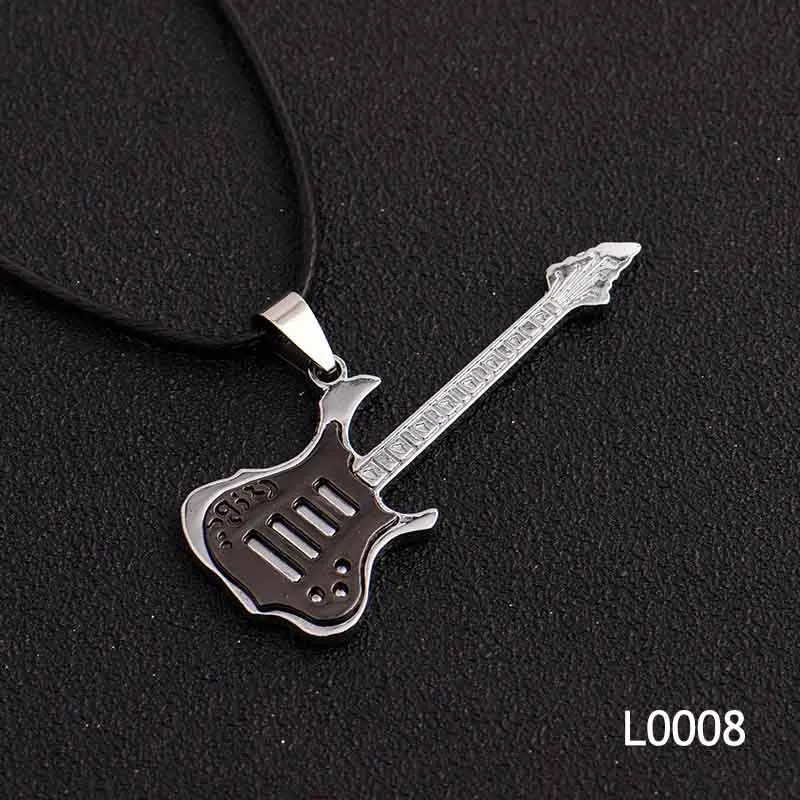 Модный мужской кулон Rock ожерелье из нержавеющей стали аксессуары для гитары