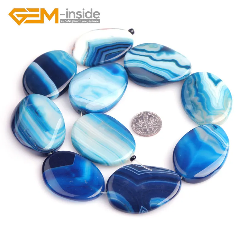30x40mm Blue Agate Драгоценный камень-внутри 30x40 мм Овальный Окаймленный агатовый бусины из природного камня бисер «сделай сам» для изготовления ювелирных изделий прядь 15 дюймов DIY - Цвет: 30x40mm Blue Agate