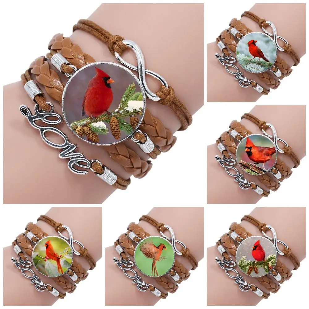 Cardinal Bird For Lovers Best Friendship известный бренд ювелирное изделие со стеклянным кабошоном