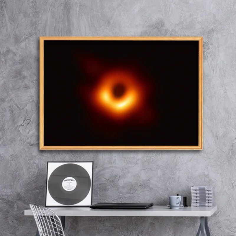 Картина на холсте с черными отверстиями первое изображение фотовселенной плакат