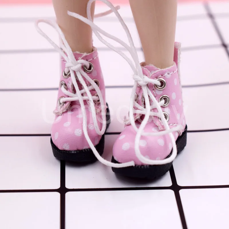 1 пара милые куклы в горошек ботинки для 1/6 Blyth Pullip Barbies Licca 1/8 BJD аксессуары
