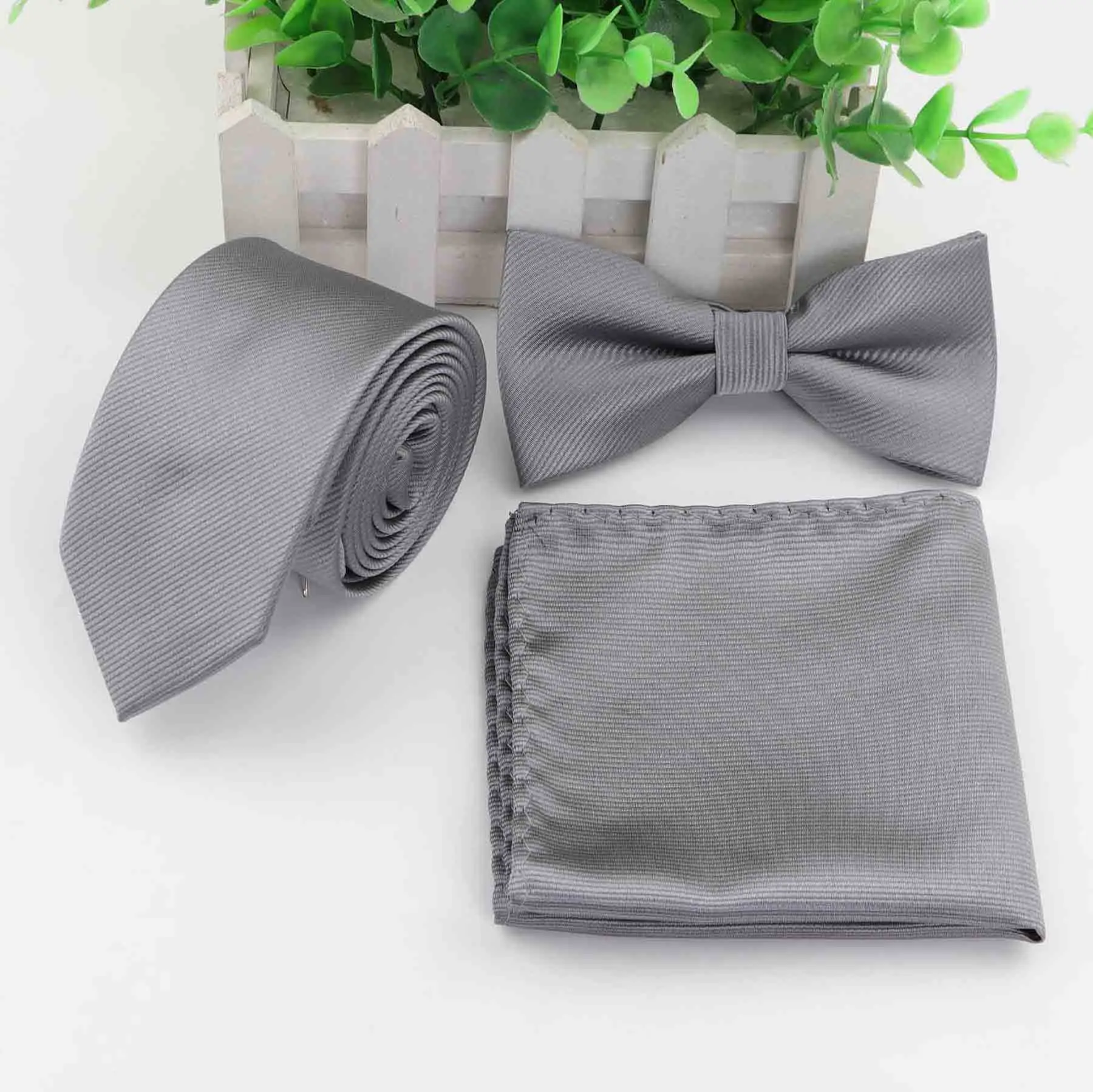 4 Strip Colorful Neck Tie Set For Men Slim Necktie Bowtie Handkerchief Suit Ties Cravat Butterfly Corbatas - Цвет: 4