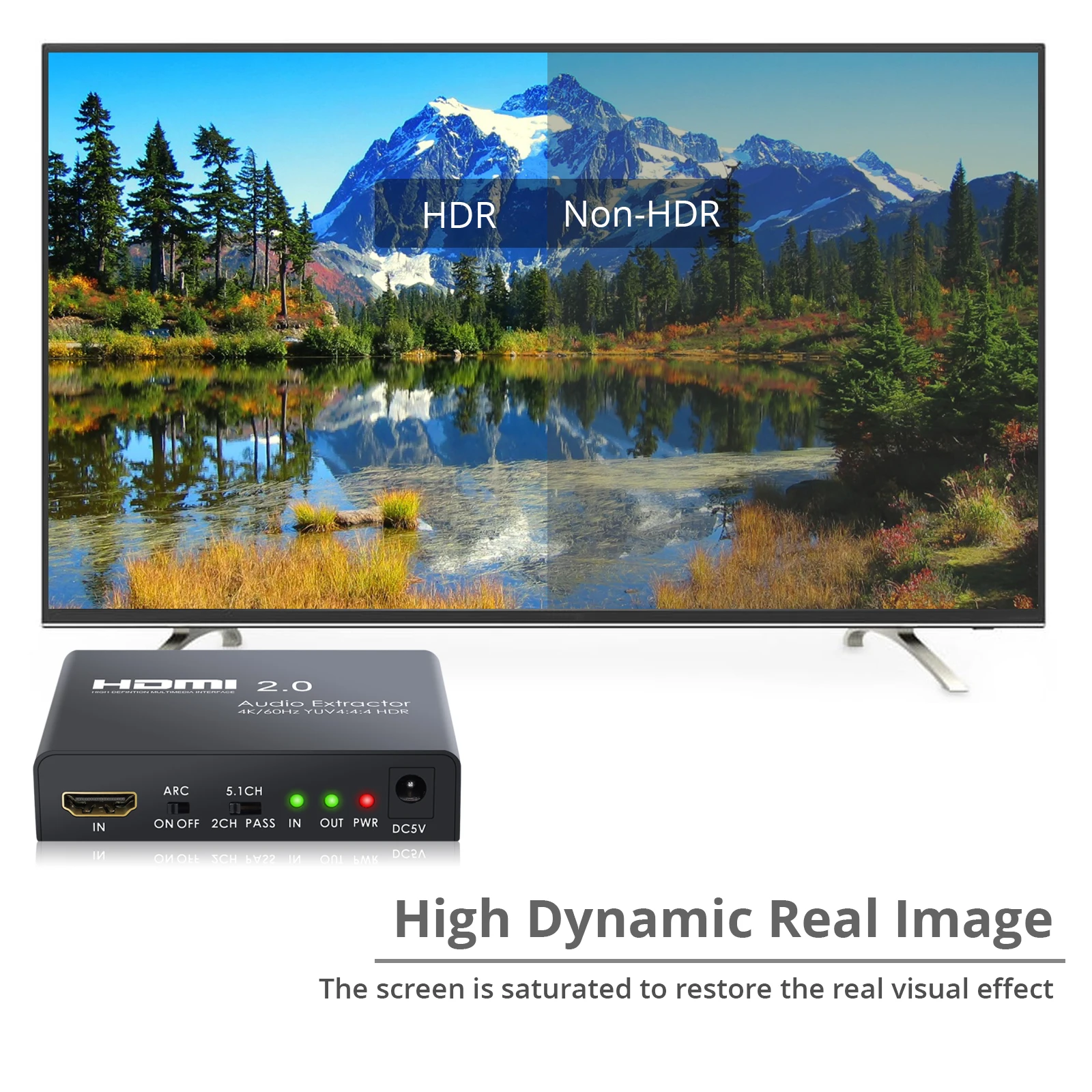 Proster HDMI в оптический TOSLINK SPDIF RCA L/R 3,5 мм наушники HDMI 2,0 аудио экстрактор поддержка 4K 60Hz YUV 4:4:4 и HDR адаптер