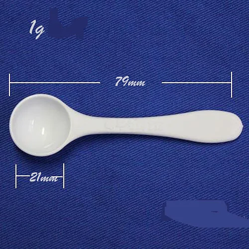 

300pcs/lot Capacity 1g Plastic PE Medicinal spoon, 1ml Powder Spoon, Coffee Spoon