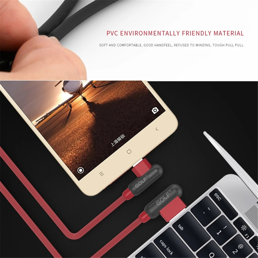 GOLF 90 градусов под прямым углом Micro USB кабель для синхронизации данных и зарядки для samsung S6 S7 LG G3 G4 Redmi 5 6 6A 7 телефонов usb кабели для зарядки