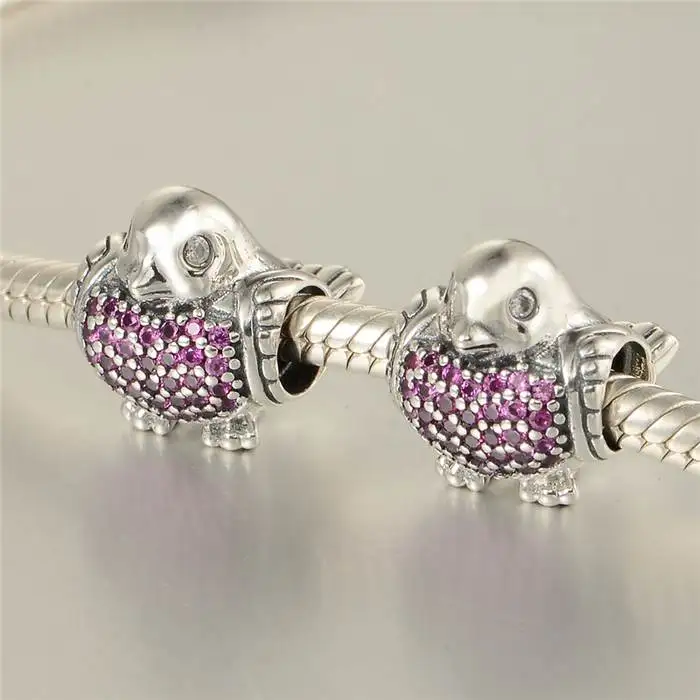 Подвески в виде животных Robin с красным и прозрачным фианитом подвеска птицы