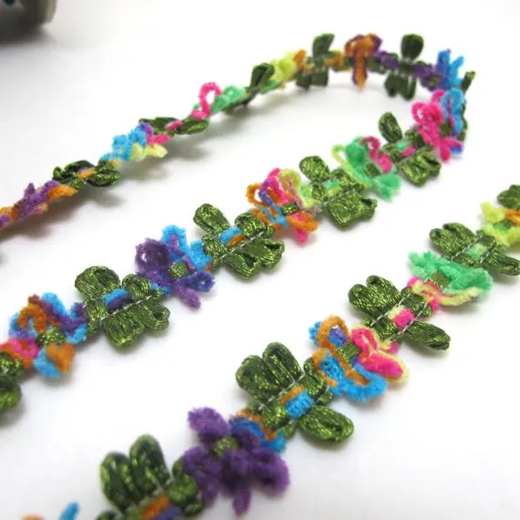 2 ярда 1/2 дюйма разноцветная шифоновая плетеная лента Омбре В рококо |