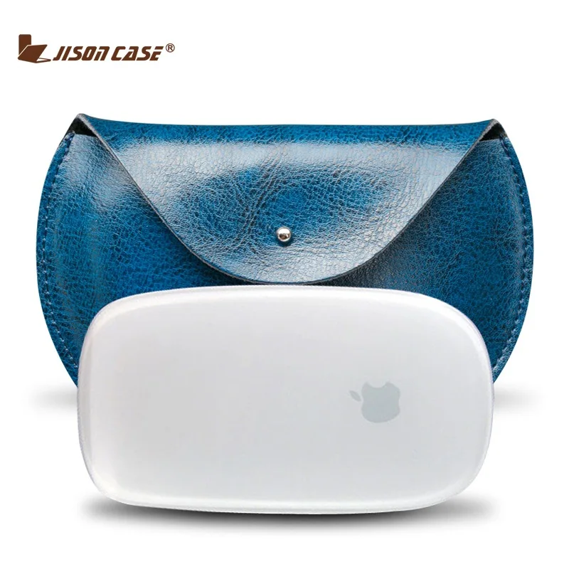 Jisoncase 2017 настоящий кожаное мыши сумка мешочек для Apple iMac натуральная мышь случай