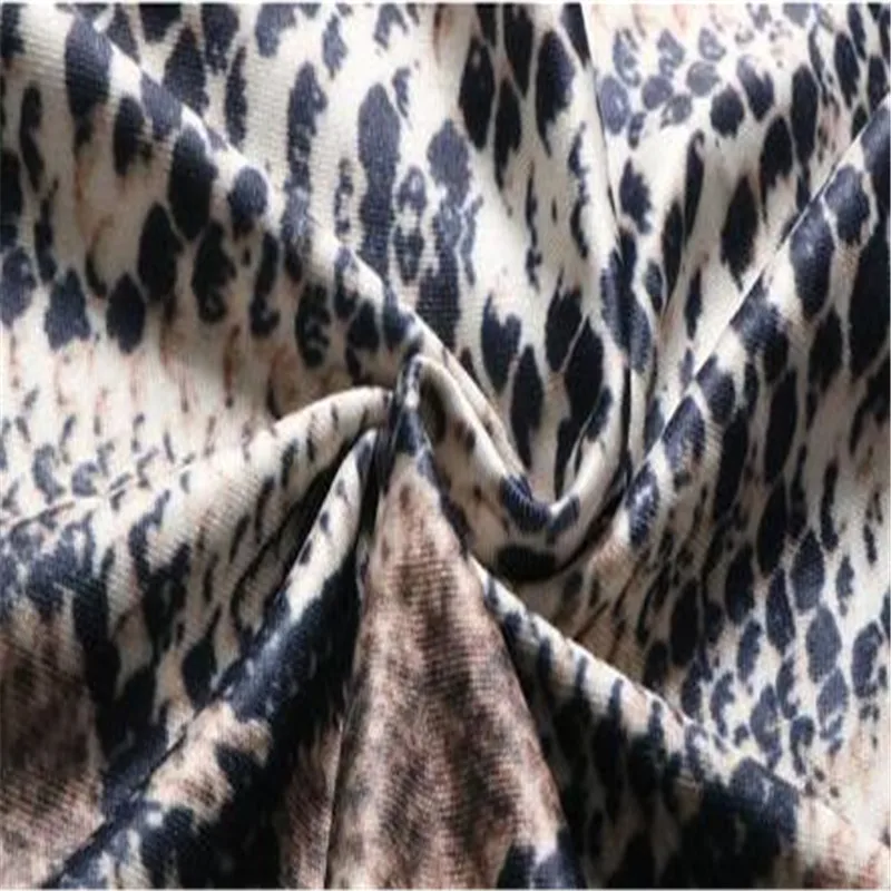 Женский комбинезон с леопардовым принтом длинным рукавом сексуальный стиль