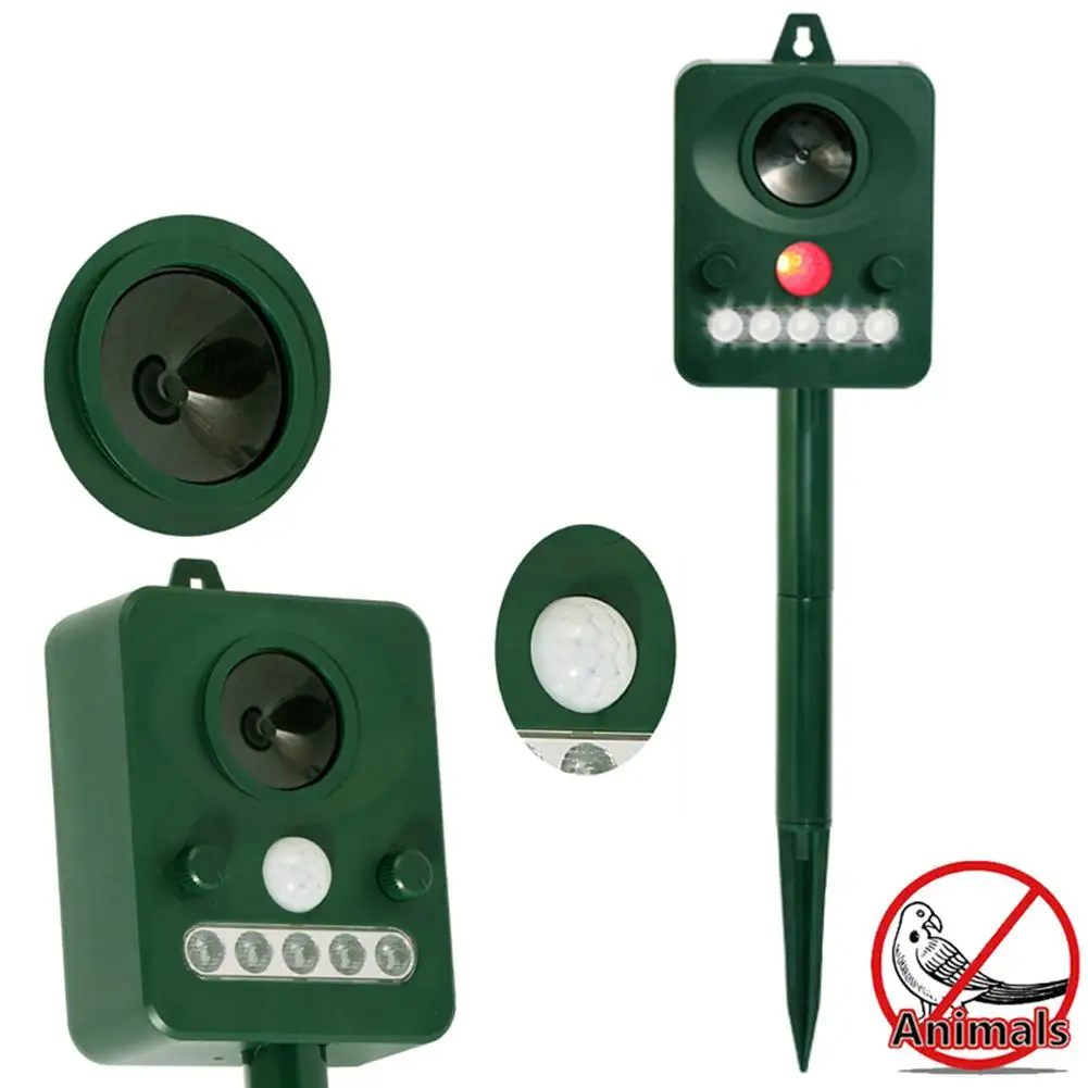 Солнечный ультразвуковой отпугиватель животных птиц и собак Отпугиватель кошек
