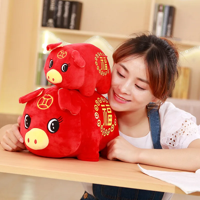 2019 год свиньи Kawaii китайское платье талисман Свинья плюшевая свинья в Тан костюм