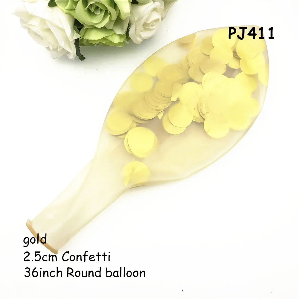PJ411 balloons Воздушные шары воздушные шары с конфетти цвета розовое золото babyshower девушка латексный шар свадебное украшение с днем рождения вечерние баллон гелия - Цвет: PJ411 balloons