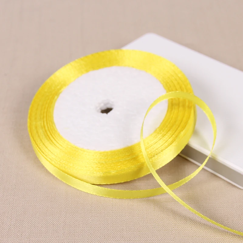 25 ярдов/партия шелковая атласная лента желтого цвета|25 yard|satin ribbon weddingsilk satin |