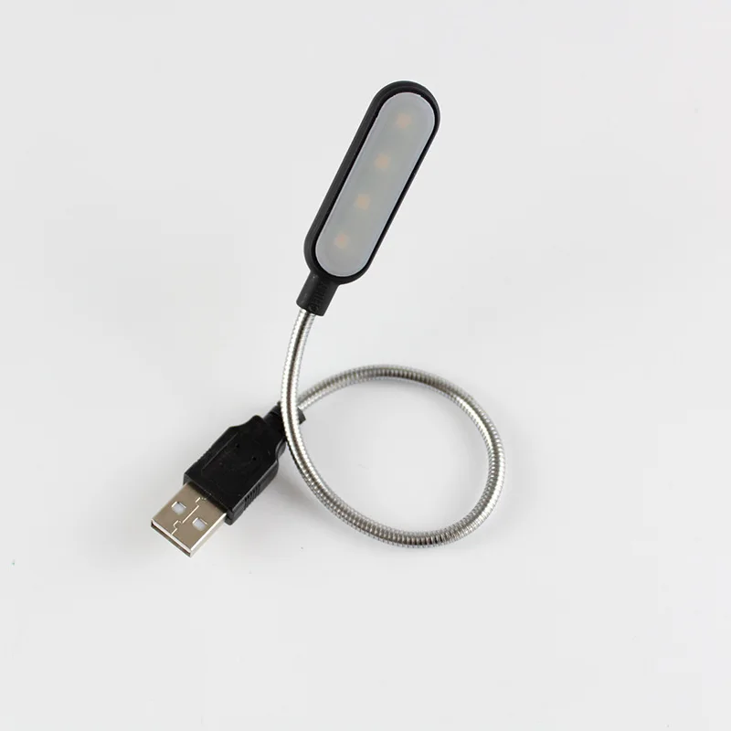 Flexible Portable USB Book Light 4Leds Reading Lamp Night Lights Mini LED Keyboard Computer Notebook Table Desk Lamps | Лампы и
