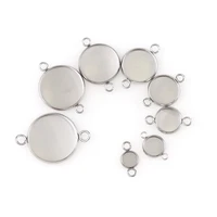 10pieces stainless steel spacers double hole connector blank base fit cabochon cameo for diy connectors jewelry findings