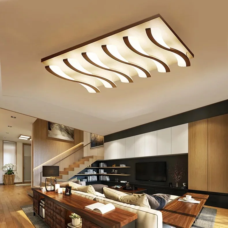 

LED art ceiling lamp post-modern minimalist atmosphere living room lamp rectangular lamps creative personality warm bedroom