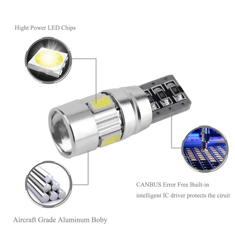 Светодиодный габаритный фонарь BOAOSI T10 W5W 2 шт. Canbus клиновидный для Ford focus 1 3 fiesta mondeo