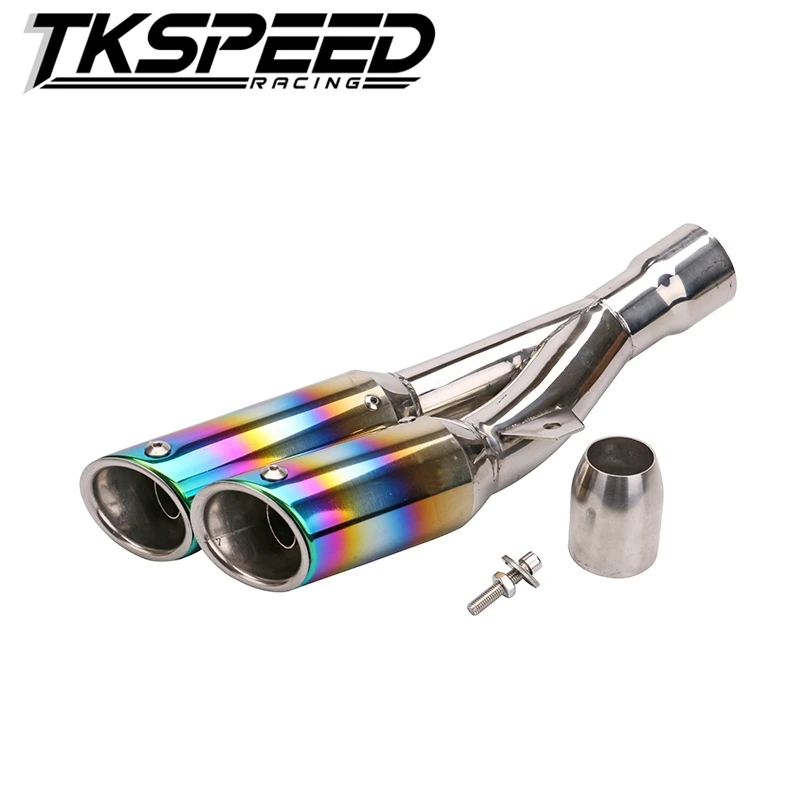 Universal Dual Exhaust Muffler Pipe Slip On For Motorcycle Motocross Supermoto Street Bike Scooter ATV Quad Dirt Off Road | Автомобили и