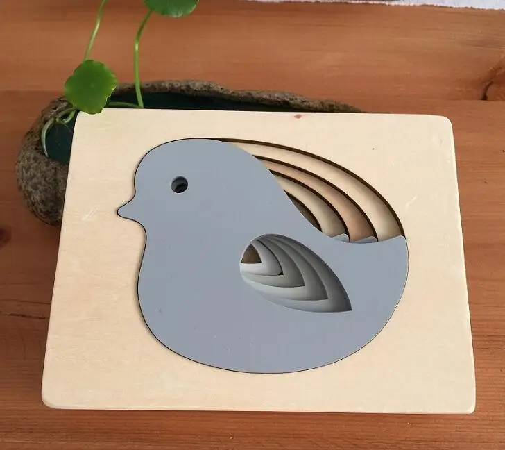 Монтессори, сенсорные детские игрушки, животные, картонная 3D головоломка, многослойные Детские деревянные игрушки, детские Ранние обучающие средства, подарок
