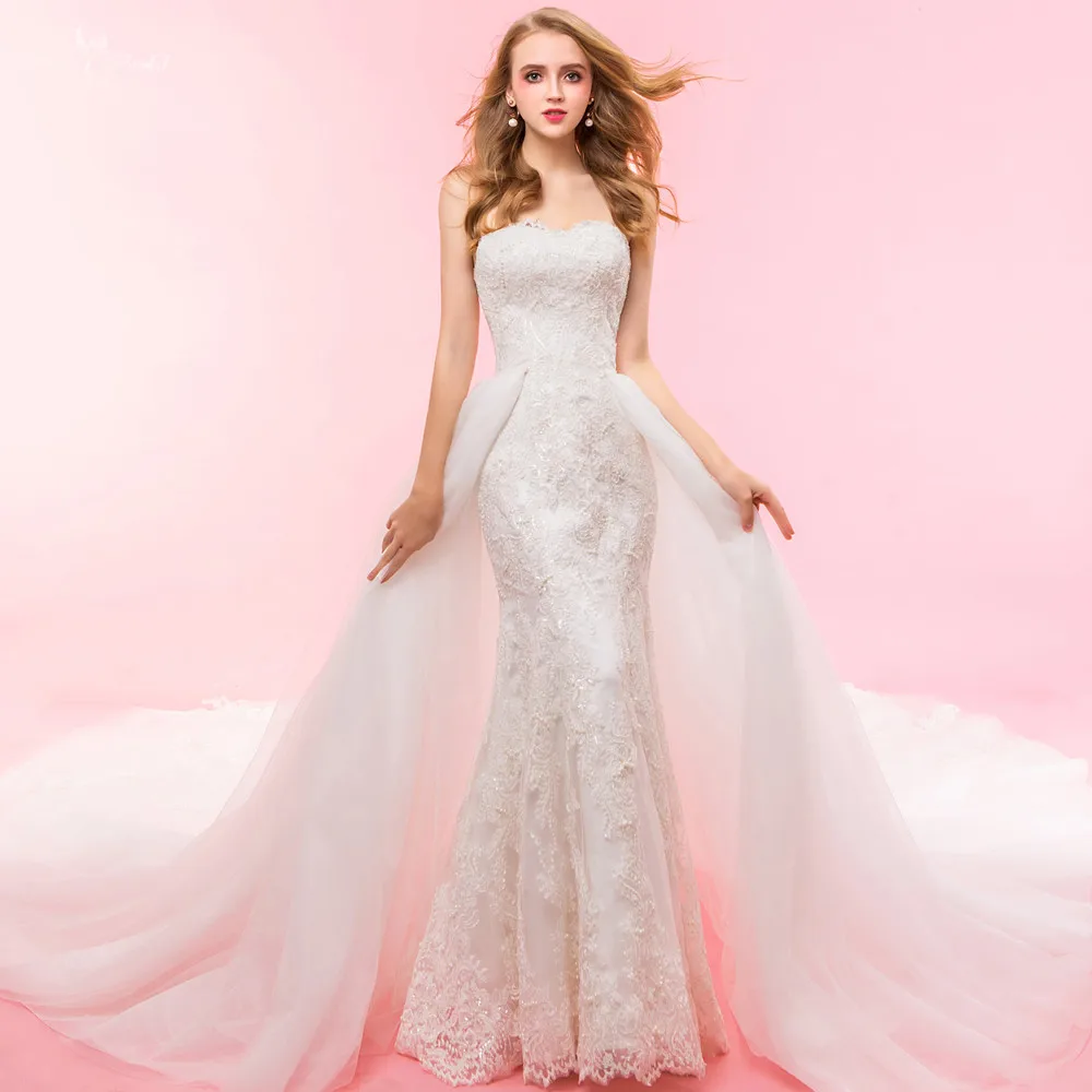 RSW1328 реальные фотографии Yiaibridal из двух частей Кружева Русалка Съемная юбка